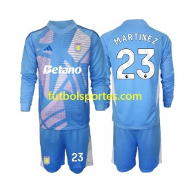Camiseta Aston Villa Emiliano Martinez 23 Portero Niño Tercera Equipación 2024/2025 Manga Larga